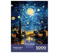 Puzzle 1000 Pièces Pour Adultes Starry Night Village Reflections Puzzles Pour Adultes Analyse Et Logique Liste De Souhaits Avec Le Père Noël Cadeaux Uniques Pour Un Anniversaire Et Noël 70x50cm/1000pc