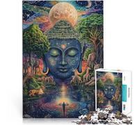 Puzzle 1000 pièces pour Adultes Statue de Bouddha colorée Compétition de Vitesse Manuelle Anniversaire et Cadeaux Uniques 50x70cm