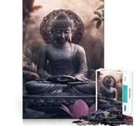 Puzzle 1000 pièces pour Adultes,Statue de Bouddha en méditation,Assemblage Parfait,Jeu de réflexion Artistique,Cadeau,Jeu Lent,décoration Murale de Noël (38x52cm)