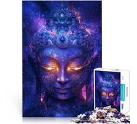 Puzzle 1000 pièces pour Adultes Statue de Bouddha sacré Fait de Bois pour Les 14 Ans et Plus Jeu de défi Unique Jeux de Famille Cadeaux de Noël et d'anniversaire。Taille：50x75cm/19.68x29.52pouce