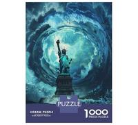 Puzzle 1000 Pièces pour Adultes Statue of Liberty Wall Art Print Puzzle Casse-tête Difficile, Idéal comme Cadeau pour Toute La Famille 70x50cm/1000pcs