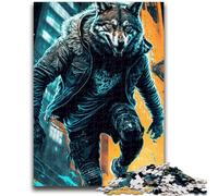 Puzzle 1000 pièces pour Adultes Street Wolf Family Game Stress Relief Difficult Challenge Convient aux Couples 50x75cm