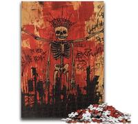 Puzzle 1000 pièces pour Adultes, Style Basquiat, Roi Squelette, Anti-Stress, séjour, Tuer Le Temps, liste de souhaits avec Père Noël, 50x75cm
