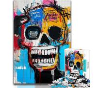 Puzzle 1000 pièces pour Adultes, Style Basquiat, tête de Mort, Jeux éducatifs pour la Famille, décoration d'intérieur (Taille 75x50cm)