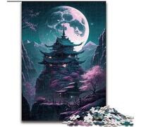 Puzzle 1000 pièces pour Adultes, Style Japonais, Tour en Bois, idéal pour Halloween, Noël, Anniversaire, 1000 pièces(50x75cm)