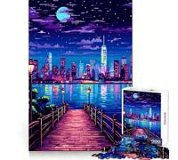 Puzzle 1000 pièces pour Adultes,Style Pixel Art,inspiré des Jeux d'arcade New-yorkais Idéal pour l'entraînement et la réflexion Léger et ludique Bords Nets Un Cadeau Original (50x75cm)
