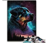 Puzzle 1000 pièces pour Adultes Style Rottweiler en Bois, Cadeau pour Hommes et Femmes, Quotidien et Occasions spéciales 50x75cm, activité de Jeu familiale captivante