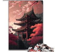 Puzzle 1000 pièces pour Adultes, Style Temple Japonais, en Bois, activités Amusantes à la Maison, Cadeau d'anniversaire, Cadeau de Voyage, 1000 pièces(50x75cm)