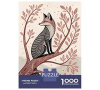 Puzzle 1000 Pièces pour Adultes Stylized Fox Sitting on A Tree Branch Puzzles pour Adolescents Découpe De Précision pour Anniversaire, Noël Jouet Jeu Intellectuel 70x50cm/1000pcs