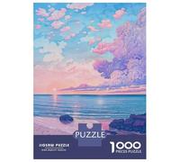 Puzzle 1000 Pièces pour Adultes Sunset Beach Puzzles pour Adultes - Décoration Murale - Niveau De Difficulté : Difficile, Très Difficile Et Stimulant 52x38cm/1000pcs