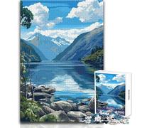 Puzzle 1000 pièces pour Adultes sur Le thème des Fjords de Nouvelle-Zélande:Un Jeu Stimulant et éducatif, Une Belle Surprise pour Les fêtes Dimensions:50x75cm