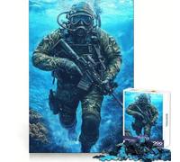 Puzzle 1000 pièces pour Adultes sur Le thème des plongeurs des Forces spéciales Jeu de réflexion Passe-Temps à la Maison Cadeau mémorable 38x26cm