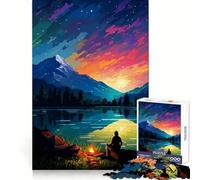 Puzzle 1000 pièces pour Adultes sur Le thème du Camping en Alaska (38x26cm), Motif Pixel Art, idéal pour développer Les capacités cognitives et se détendre Un Cadeau de Noël Amusant et Solide