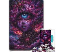 Puzzle 1000 pièces pour Adultes, Surreal Cosmic Portrait with Third Eye | Une activité en intérieur en janvier pendant les w nds de janvier, pour un défi satisfaisant.