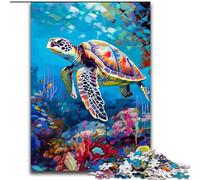 Puzzle 1000 pièces pour Adultes, Symphonie de Tortues de mer, en Bois, pour Les Parents, Les Amoureux et Les Amis à partir de 14 Ans, 50x75cm, idéal pour Un Anniversaire, des Vacances.