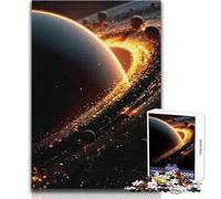 Puzzle 1000 pièces pour Adultes - Système d'anneaux planétaires avec Particules Lumineuses - Jeu éducatif pour Un Anniversaire - Dimensions:38x52cm