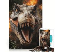 Puzzle 1000 pièces pour Adultes T-Rex Rugissement Décoration soignée Jeu de Construction Jeu de Paix Décoration d'anniversaire Cadeau (50x75cm)