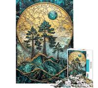 Puzzle 1000 pièces pour Adultes Taiga Majesty Kintsugi Art Puzzles pour Adolescents Assemblage de Motifs Difficiles et stimulants Jeu passionnant et Convivial en Famille (Taille 50x75cm)