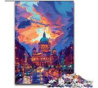 Puzzle 1000 pièces pour Adultes Taj Mahal coloré en Bois, idée Cadeau Unique de décoration d'intérieur 50x75cm Activité Adulte et familiale, Cadeau de décoration d'intérieur