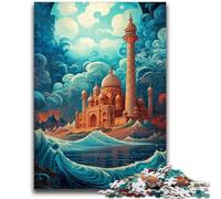 Puzzle 1000 pièces pour Adultes, Taj Mahal naviguant sur Une Vague, décoration Murale Artistique et idée Cadeau d'anniversaire pour Amis, Bureau à Domicile 50x75cm