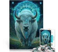 Puzzle 1000 pièces pour Adultes Taureau bête Mythique Fait de Bois pour Les 14 Ans et Plus Beau Jeu de conceptionBeau Jeu de Conception Une œuvre d'art。Taille:50x75cm/19.68x29.52pouce