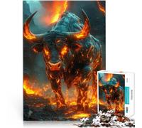 Puzzle 1000 pièces pour Adultes Taureau de Lave Jouet éducatif intellectuel décompressant Jeu éducatif pour Anniversaire, Noël 52x38cm