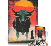 Puzzle 1000 pièces pour Adultes Taureau géant et Femme Entraînez Votre Cerveau et Vos Mains Cadeaux du Père Noël Secret 52x38cm