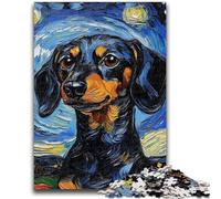 Puzzle 1000 pièces pour Adultes Teckel Ciel Nocturne Séjour de Vacances Tuer Le Temps avec des pièces entièrement emboîtables de Formes aléatoires 50x75cm