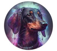 Puzzle 1000 pièces pour Adultes Teckel Puzzle Rond 1000 pièces pour Les fêtes et décoration d'intérieur (67,5x67,5cm)