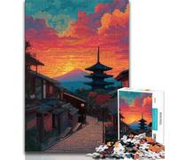 Puzzle 1000 pièces pour Adultes Temple de Style Japonais, Jeu Stimulant et éducatif en Famille pour Anniversaire et Noël (38x26cm)