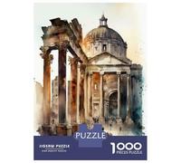 Puzzle 1000 Pièces pour Adultes The Forum Rome Watercolor Puzzle Casse-tête Jeu De Réflexion Cadeau pour Femmes Difficile Et Stimulant 70x50cm/1000pcs