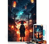 Puzzle 1000 pièces pour Adultes,thème Anime,Fille Parapluie,Cosmo,Jeu de réflexion Amusant avec Technologie de découpe Laser avancée,défi Stimulant pour Passer Le Temps (50x75cm)