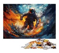 Puzzle 1000 pièces pour Adultes thème Astronaute et Surf décoration Murale Cadeau d'anniversaire Art Mural 1000 pièces (75 x 50 cm)