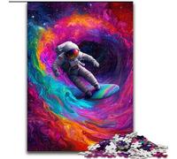 Puzzle 1000 pièces pour Adultes, thème Astronaute et Surf Spatial, idéal pour Les Adolescents, pour créer des Liens familiaux, pour stimuler l'esprit et pour décorer sa Maison Taille 26x38cm