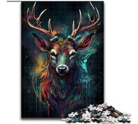 Puzzle 1000 pièces pour Adultes, thème cerf, surnaturel, en Bois, Jeu Familial interactif, décoration d'intérieur, 1000 pièces(50x75cm)