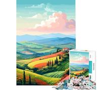 Puzzle 1000 pièces pour Adultes thème Champs colorés Art Italien Jeu éducatif et Stimulant idéal pour se détendre s'amuser et Offrir Un Cadeau Original (Dimensions 38x52cm)