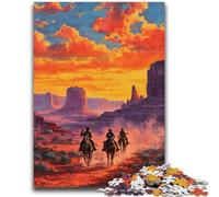 Puzzle 1000 pièces pour Adultes, thème Cowboy du désert, Jeux éducatifs, décoration d'intérieur, Cadeau d'anniversaire, Cadeaux pour Les 14 Ans et Plus, 50x75cm