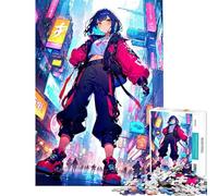 Puzzle 1000 pièces pour Adultes Thème Cyberpunk Girl Jeu de réflexion Idée Cadeau d'anniversaire pour Toute la Famille (Dimensions 50x75cm)