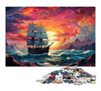 Puzzle 1000 pièces pour Adultes thème de la mer Égée coloré Amusant en Famille avec Affiche et fiche de Questions réponses Assorties (38 x 26 cm)