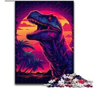 Puzzle 1000 pièces pour Adultes, thème Dinosaure rétro, Coucher de Soleil, en Carton, Casse-tête Stimulant à Faire soi-même, Jeu Familial idéal ou Cadeau décoratif, 1000 pièces(26x38cm)
