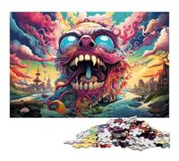 Puzzle 1000 pièces pour Adultes thème Fantaisie Monstres Japonais colorés Amusant en Famille avec Affiche et fiche de Questions réponses Assorties (75 x 50 cm)