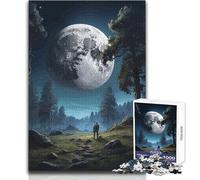Puzzle 1000 pièces pour Adultes, thème Forêt et Clair de Lune Idéal pour se détendre Pièces Robustes et précises Dimensions:50x75cm