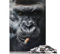 Puzzle 1000 pièces pour Adultes, thème Gorille fumant Un Cigare, PaperPuzzles, Exercice cérébral, Jeu, Divertissement, Cadeaux, activité familiale (38 x 26 cm)