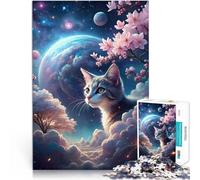 Puzzle 1000 pièces pour Adultes Thème Japonais Galaxy Cat Jouet éducatif intellectuel décompressant Décoration Parfaite 75x50cm