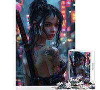 Puzzle 1000 pièces pour Adultes Thème Jeune Fille Yakuza Décoration intérieure Jouet Cadeau Amusant et éducatif Idéal pour Un Anniversaire ou Noël Dimensions 50x75cm