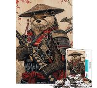 Puzzle 1000 pièces pour Adultes Thème Loutre Samouraï Jeu de réflexion Décoration Murale pour Les Amis et la Famille (Dimensions 50x75cm)