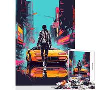 Puzzle 1000 pièces pour Adultes Thème Nuits de Ville néon Décoration intérieure Jouet Cadeau Amusant et éducatif Idéal pour Un Anniversaire ou Noël Dimensions 38x52cm