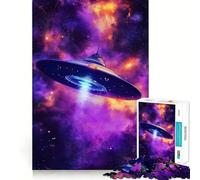 Puzzle 1000 pièces pour Adultes, thème OVNI dans l'espace, Assemblage Parfait, Jeu de réflexion Artistique, Cadeau, Jeu Lent, décoration Murale de Noël (38x26cm)