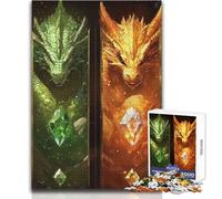 Puzzle 1000 pièces pour Adultes, thème Quatre éléments Dragons, idéal pour Les Couples, Jeu Pratique, Cadeau pour Femmes et Hommes (Dimensions 50x75cm)