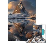 Puzzle 1000 pièces pour Adultes thème Reflets des Sommets hivernaux défi éducatif décoration Murale Jouet Anti-Stress à partir de 14 Ans (38x26cm)